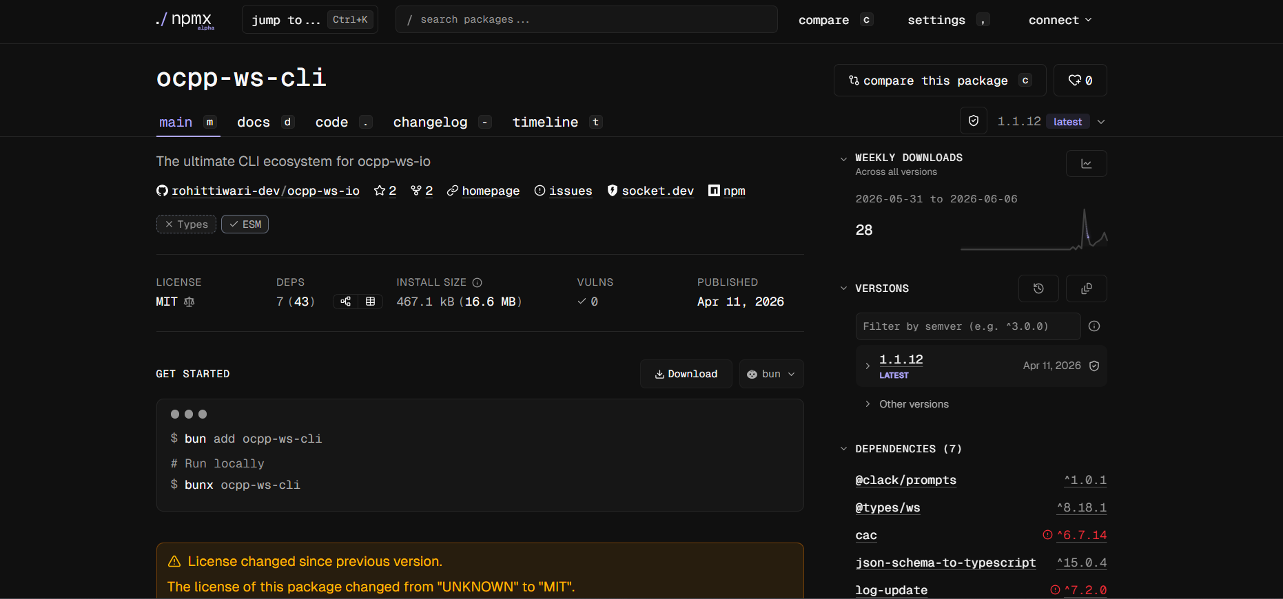 OCPP WebSocket CLI
